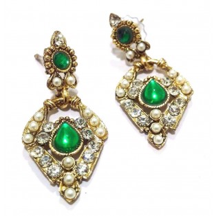 Golden Oxidized Earrings Jhumka Jhumki Jewelry Bollywood Drop Dangle Long EA162